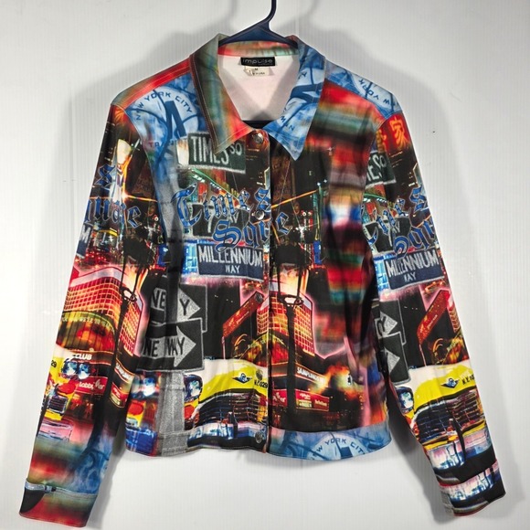 Impulse California Jackets & Blazers - Impulse California Womens Medium NYC Times Square Photo Print Jacket Made in USA